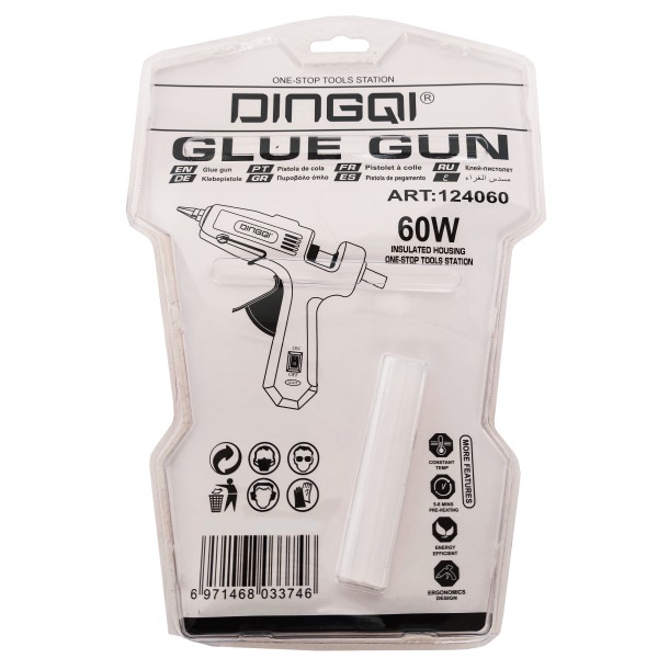 Pistol de lipit electric , cu bacheta silicon , DINGQI-124060 , 60 W