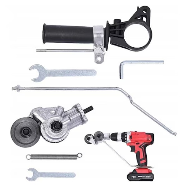 Set adaptor cu role, pentru masina de gaurit pentru taiat tabla din otel, aluminiu, cupru, fier