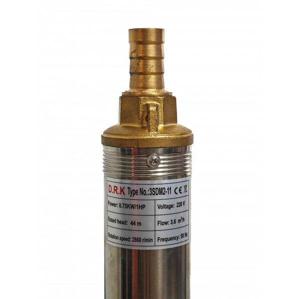 Pompa submersibila apa curata, 3.SdM2-11, DRK-Profesional, Diametru 75 mm, 750 W, Adancime 44 m, 3.6m³/h