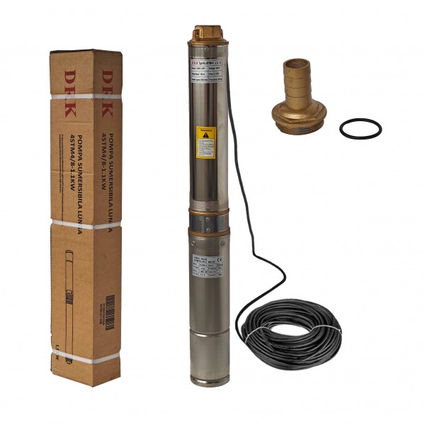 Pompa submersibila DRK, Model 4STM4-8, putere 1.1 kW, 8 turbine, refulare 120 m, debit 5m3/h