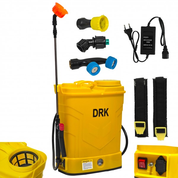 Pompa de stropit cu acumulator, DRK-Profesional, 12 Litri, Max 4 Bar, Regulator presiune, Accesorii incluse