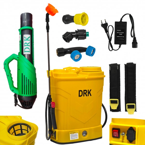 Pompa de stropit cu acumulator, DRK-Profesional, 12 Litri, Max 4 Bar, Regulator presiune + Atomizor portabil