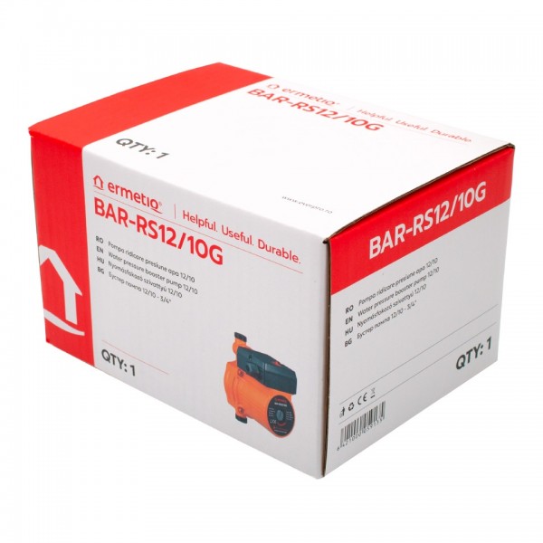 Pompa pentru ridicare presiunii in instalatiile sanitare si solare 150W, 30 l/min, inaltime 10 m, 90 C, IP42