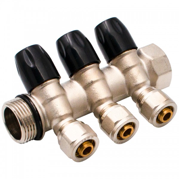 Distribuitor Modular 1" x 16 mm, 3 Căi – Colector pentru Instalații Sanitare și Încălzire, Everpro