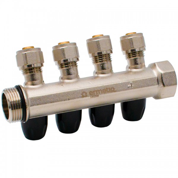 Distribuitor Modular 1" x 16 mm, 4 Căi – Colector pentru Instalații Sanitare și Încălzire, Everpro