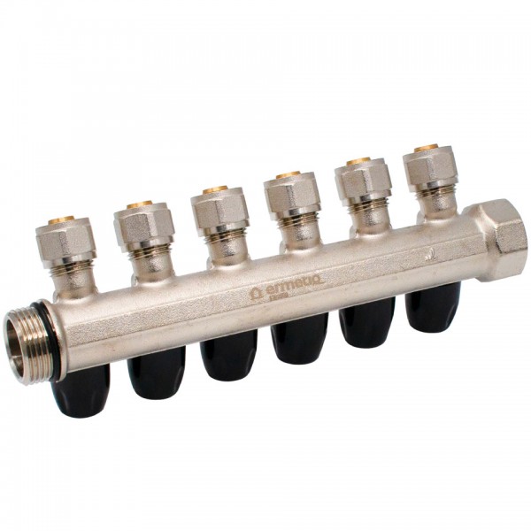 Distribuitor Modular 1" x 16 mm, 6 Căi – Colector pentru Instalații Sanitare și Încălzire, Everpro