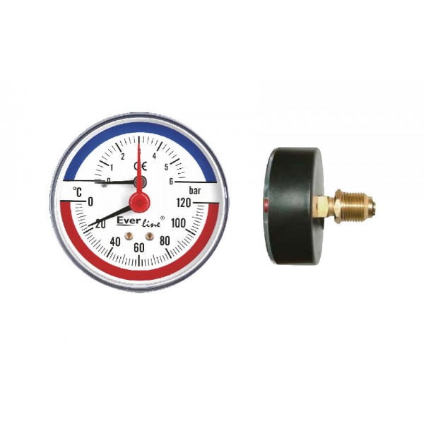 Thermomanometru orizontal 6 Bar