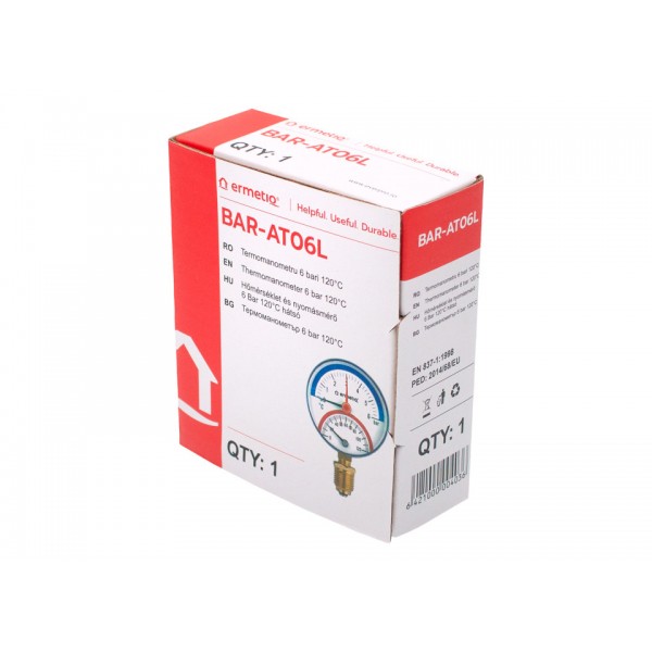 Thermomanometru vertical 6 Bar