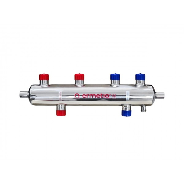 Butelie egalizare 70 KW - separator hidraulic din inox 2 circiute 1" cu izolatie si functie magnetica pentru impuritati