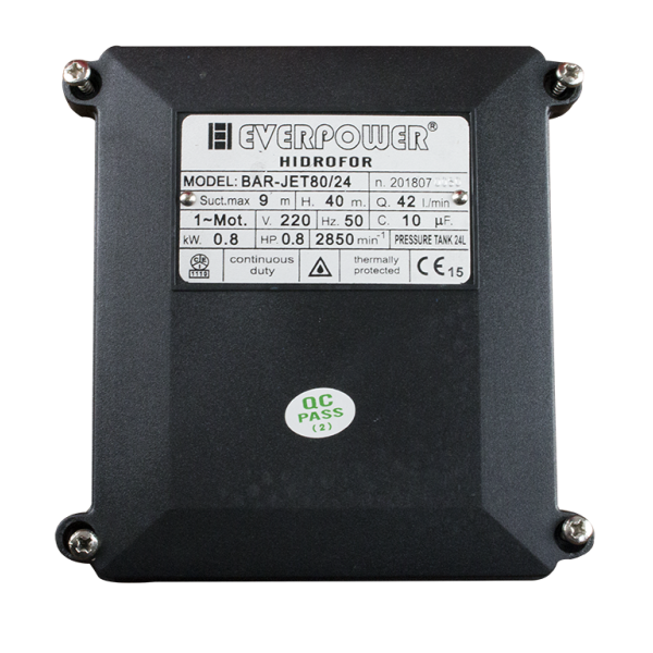 Hidrofor 24 litri , pompa fonta , 800 w , absorbtie max 9 Mt , refulare 50 Mt