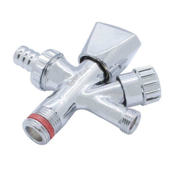 Robinet coltar combinat cu doua iesiri 1/2"x3/8"x3/4"