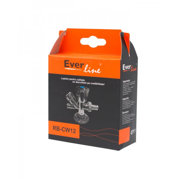 Robinet coltar combinat cu doua iesiri 1/2"x3/8"x3/4"