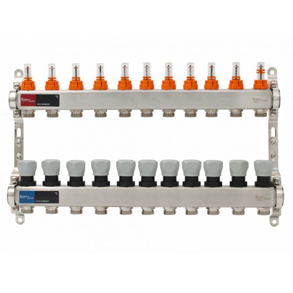 Set distribuitor INOX cu debitmetre 1"- 11 cai