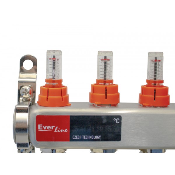 Set distribuitor INOX cu debitmetre 1"- 2 cai