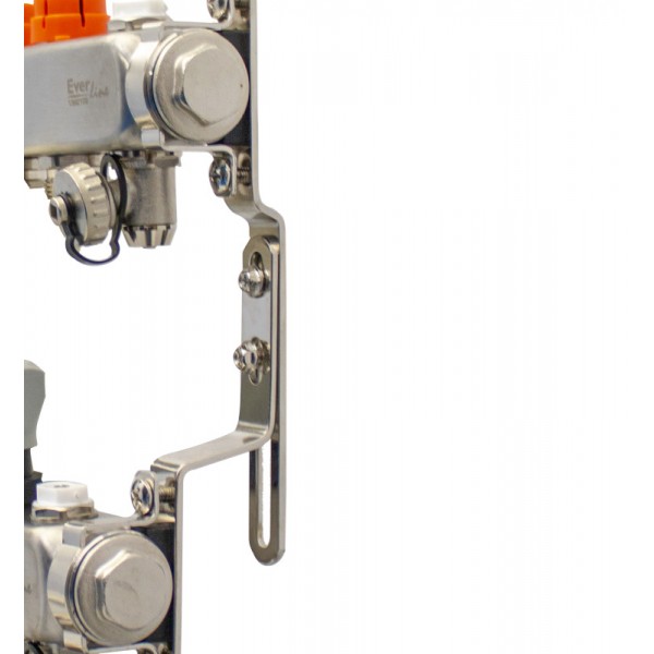 Set distribuitor INOX cu debitmetre, aerisitor manual si robineti de golire 1"- 2 cai