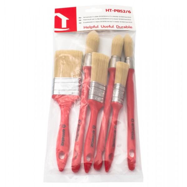 Set pensule 3 x plate 20/30/50mm si 3 x rotunde 15/18/21mm ECO