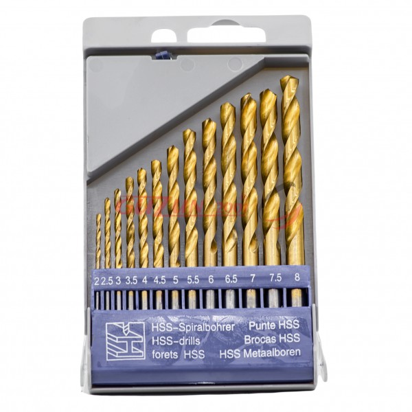 Set burghie pentru metal titanate, 2-8 mm