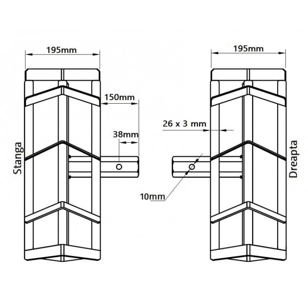 Set roti metalice 470x195 cu manicot, diametru ax 33mm, Elefant