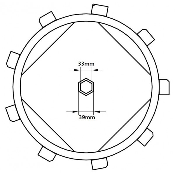 Set roti metalice 470x195 cu manicot, diametru ax 33mm, Elefant
