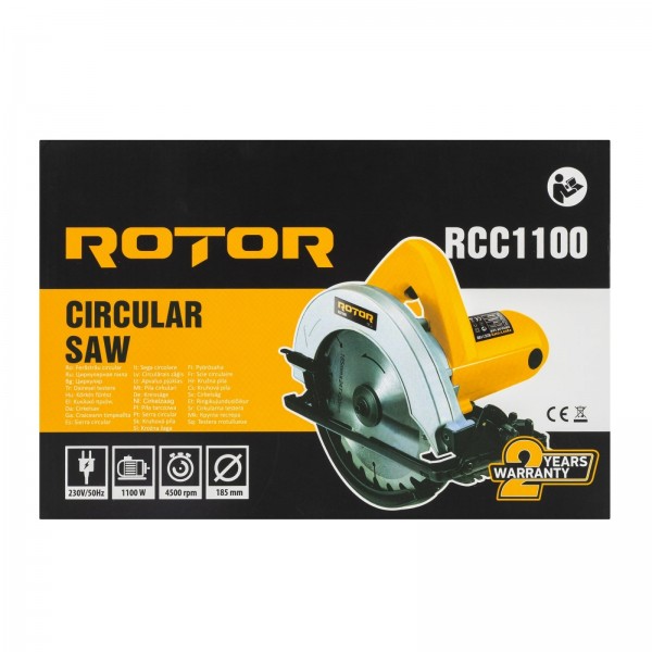 Fierastrau circular, 1100 W, 185 mm, ROTOR RCC1100