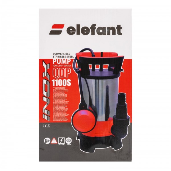Pompa submersibila pentru apa murdara Elefant QDP1100S, 1100W, Debit 10500L/h, Inaltime max.6.5m, Cablu 7m