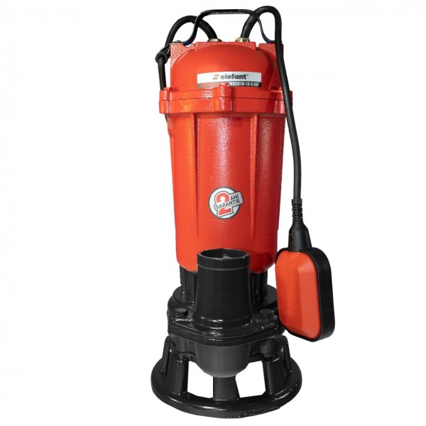 Pompa drenaj submersibilamonoetajata Elefant WQCD10-10-0.95F , 750 W , 2850 rot / min , cu tocator