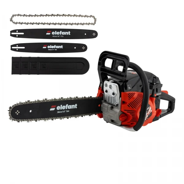 Drujba pe benzina Elefant, motor 2 timpi, EM-5.5, 10000 rot / min, 5,5 CP , 2 lame 2 lanturi