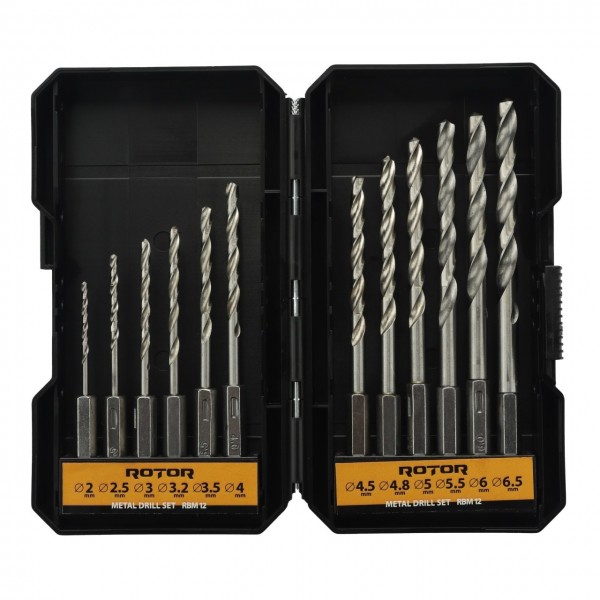 Set burghie metal, HEX, 12 piese ROTOR RBM12