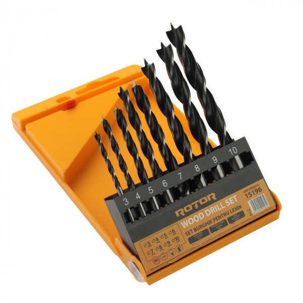 Set burghie pentru lemn, 8 piese ROTOR RBW8