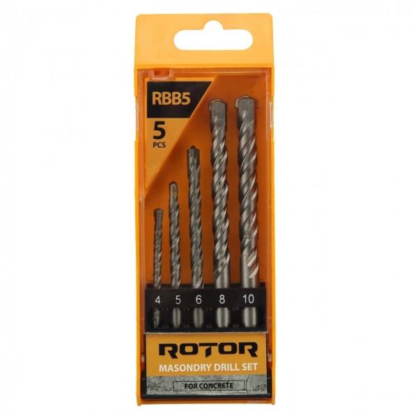 Set burghie pentru beton, 5 piese ROTOR RBB5
