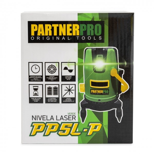 Nivela laser PartnerPRO, 5 linii ±2 mm/5m, 40m, Timp de nivelare ≤ 5s