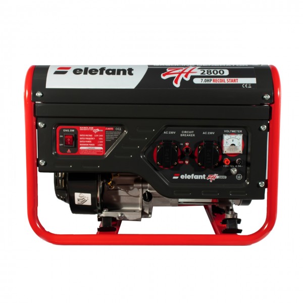 Generator pe benzina ZH2800 ELEFANT, iesire curent 2,8 kW,7 CP, Siguranță de pornire, indicator de benzină, voltmetru, întrerupător de curent