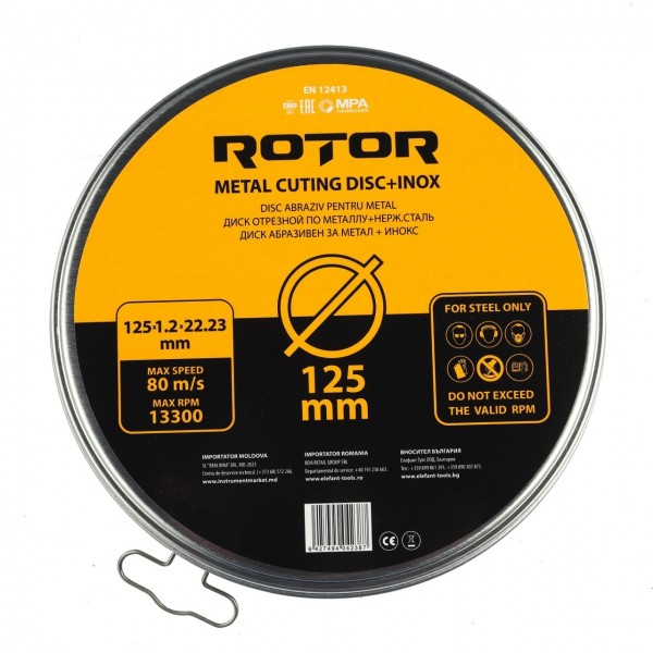 Disc abraziv pentru metal+inox ROTOR 125*1,2*22,23 set 10 buc