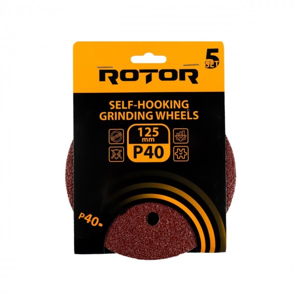 Disc abraziv pentru slefuitor cu excentric ROTOR 125 P40 set 5 buc