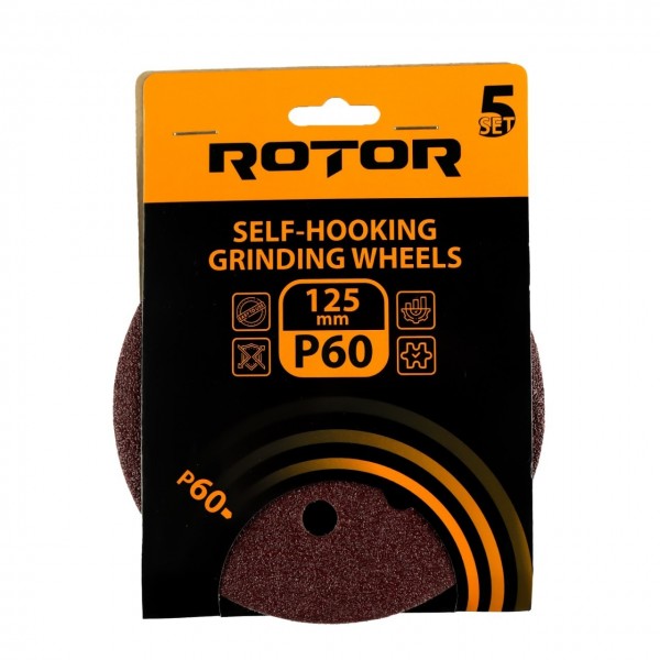 Disc abraziv pentru slefuitor cu excentric ROTOR 125 P60 set 5 buc