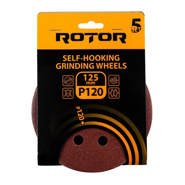 Disc abraziv pentru slefuitor cu excentric ROTOR 125 P120 set 5 buc