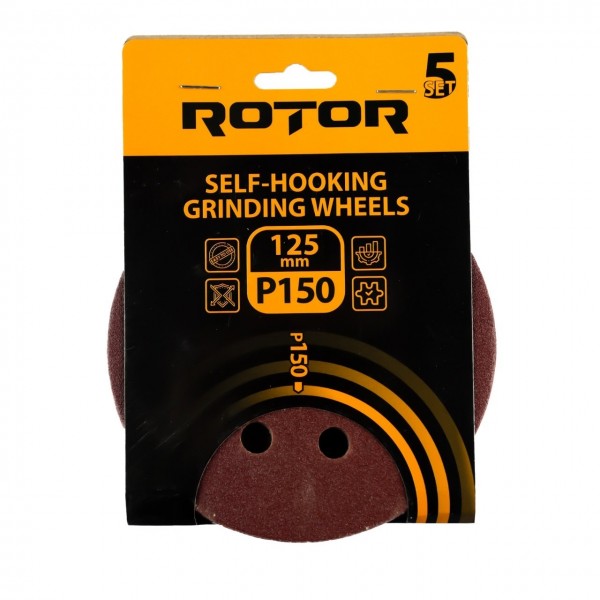 Disc abraziv pentru slefuitor cu excentric ROTOR 125 P150 set 5 buc