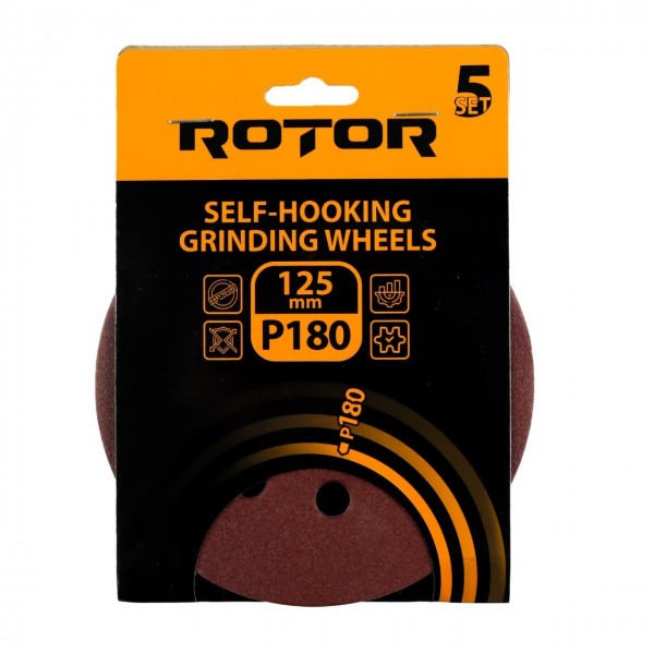 Disc abraziv pentru slefuitor cu excentric ROTOR 125 P180 set 5 buc