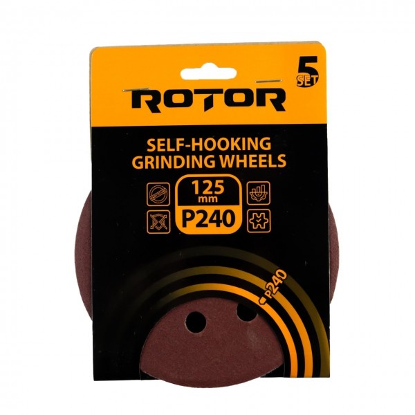 Disc abraziv pentru slefuitor cu excentric ROTOR 125 P240 set 5 buc