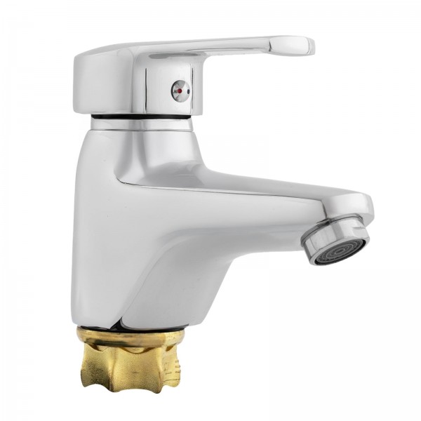 Baterie Sanitară pentru Lavoar Fleko FZ231-203, Monocomandă, Alamă Cromată, Pipă Fixă