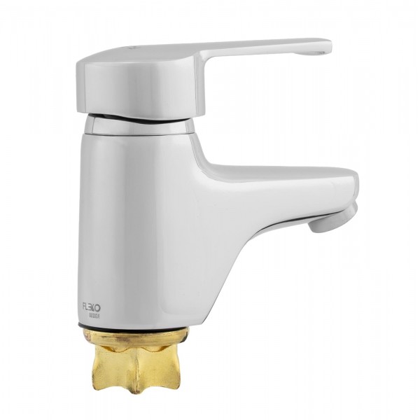 Baterie Sanitară pentru Lavoar Fleko FZ231-203, Monocomandă, Alamă Cromată, Pipă Fixă