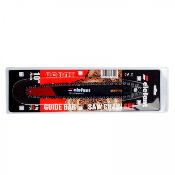 Set lamă + lanț drujbă 10″/25 cm 54T Pas 1/4 1.1 mm ELEFANT