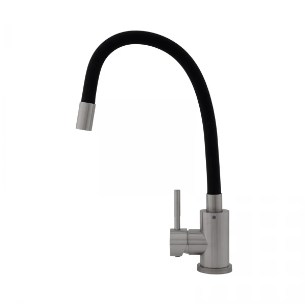 Baterie bucătărie SUS 304 cu pipă flexibilă neagră VITAL FLOW, FB-011 Ref Black