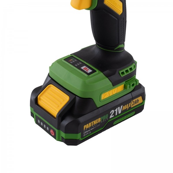 Autofiletanta cu impact pe acumulator PARTNERPRO PPT332T , 2x acumulatori 21V/2Ah, Brushless, 620 W