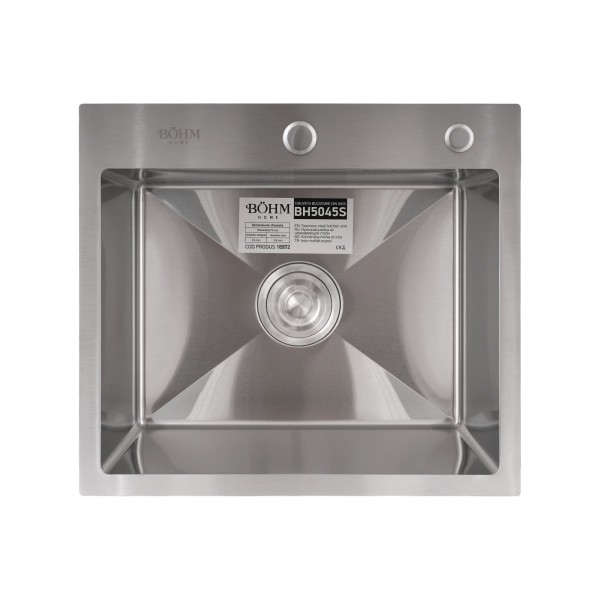 Chiuvetă de bucătărie din inox alimentar SUS304 – BÖHM BH5045S, Satin