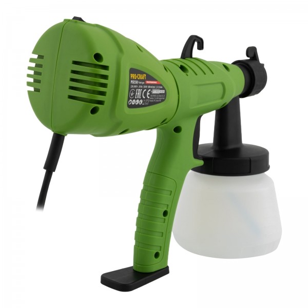 Pistol de vopsit electric Procraft PSE550, 550W , 30000 rotatii, 1.5/1.8mm, 640 ml/min