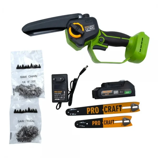 Fierastrau cu lant si acumulator PKA45, 2 x lama + 2 x lant , Motor Brushless , Ungere lant automata