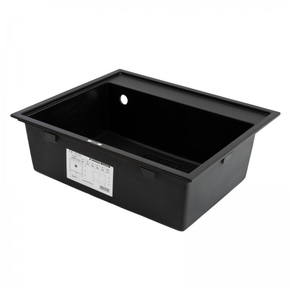 Chiuveta de bucatarie Elefant Premium SHERLIT, Negru metalic 600x500 mm