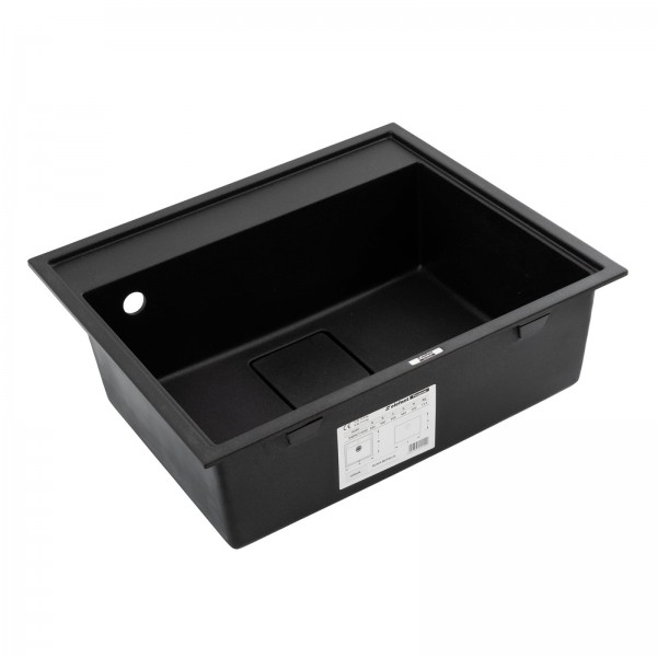 Chiuveta de bucatarie Elefant Premium SHERLIT, Negru metalic 600x500 mm