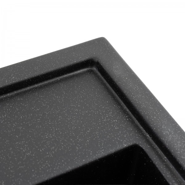 Chiuveta de bucatarie Elefant Premium SHERLIT, Negru metalic 600x500 mm